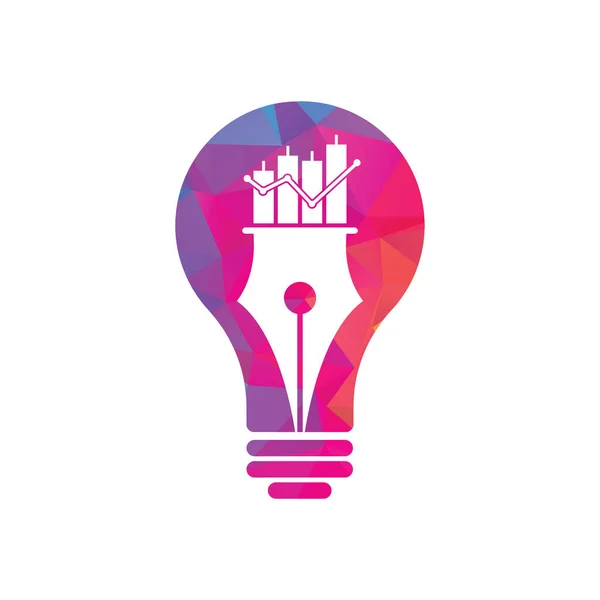 Stift Finanzierung Glühbirnenform Konzept Logo Design Icon Vektor Stiftdiagramm Oder — Stockvektor