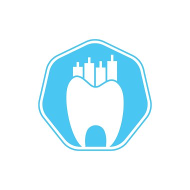 Dişçi finans simgesi logosu konsepti. Dişçi istatistik vektör logo tasarım şablonu.