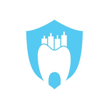 Dişçi finans simgesi logosu konsepti. Dişçi istatistik vektör logo tasarım şablonu.