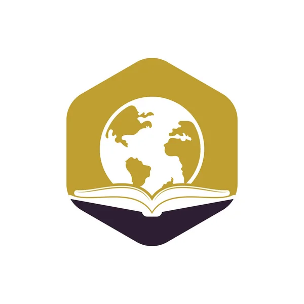 Buch Bildung Logo Icon Vektor Bildungsglobus Logo Globus Mit Ikonen — Stockvektor