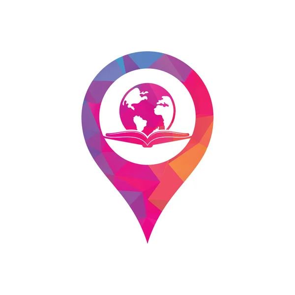 Παγκόσμιο Βιβλίο Gps Σχήμα Έννοια Λογότυπο Διάνυσμα Σχεδιασμού Λογότυπο Της — Διανυσματικό Αρχείο
