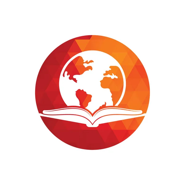 Livro Educação Logotipo Ícone Vetor Logotipo Mundo Educação Globo Com —  Vetores de Stock
