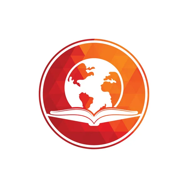 Livro Educação Logotipo Ícone Vetor Logotipo Mundo Educação Globo Com —  Vetores de Stock