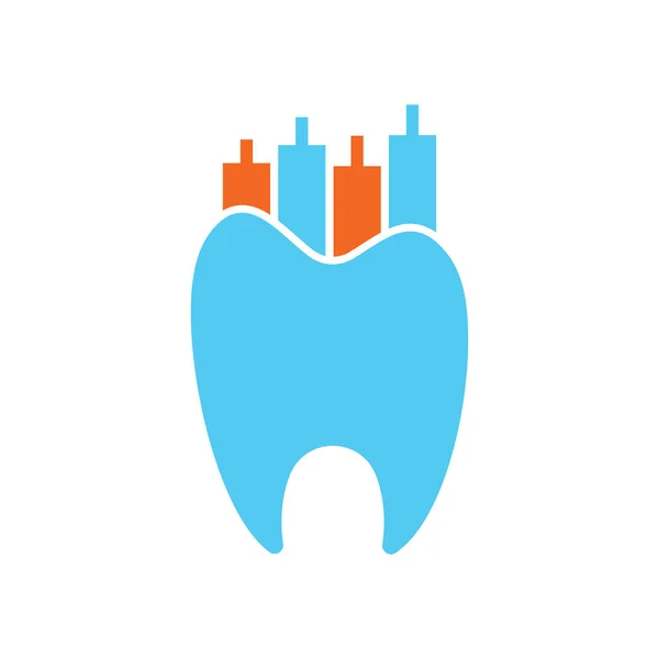 Tandarts Financiën Pictogram Logo Concept Model Voor Het Ontwerp Van — Stockvector