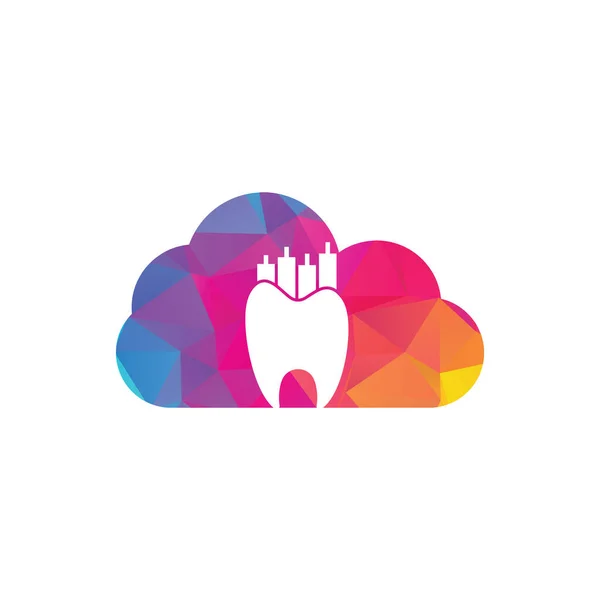 Logo Del Icono Del Concepto Finanzas Dentales Forma Nube Plantilla — Vector de stock