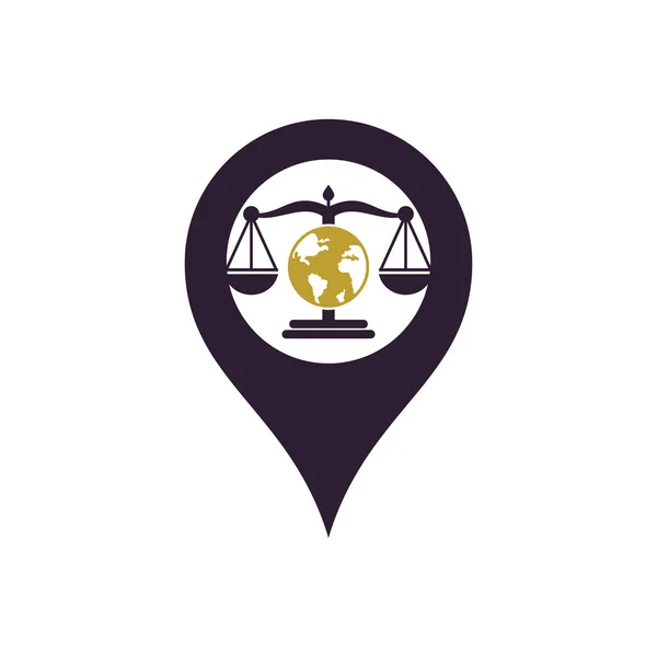 Globe Ley Gps Forma Concepto Logo Vector Icono Escalas Diseño — Vector de stock