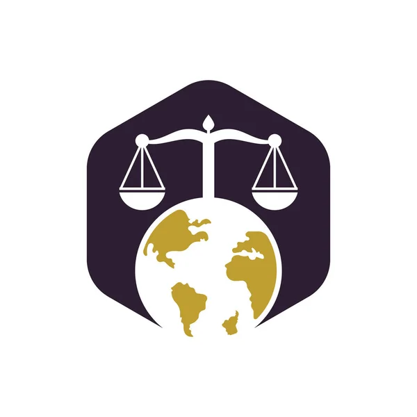 Pul Dünya Sembolü Veya Simgesi Eşsiz Kanun Küresel Logot Tasarım — Stok Vektör