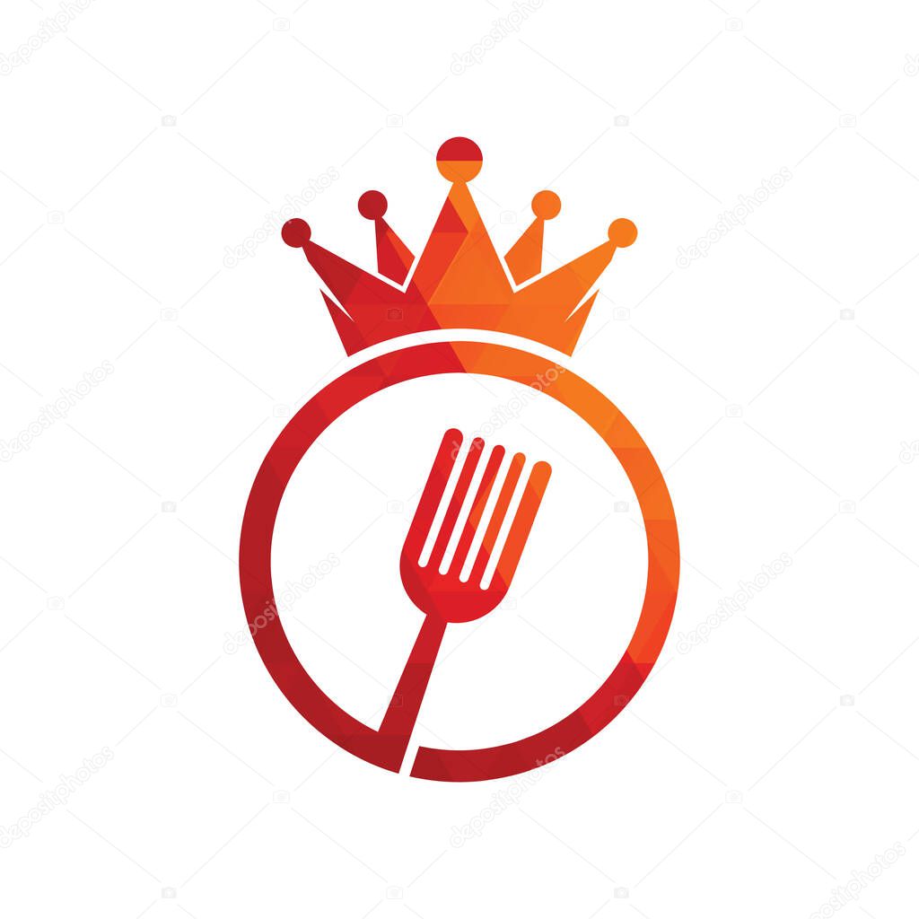 Food kingdom vector logo design. Royal food logo concept.