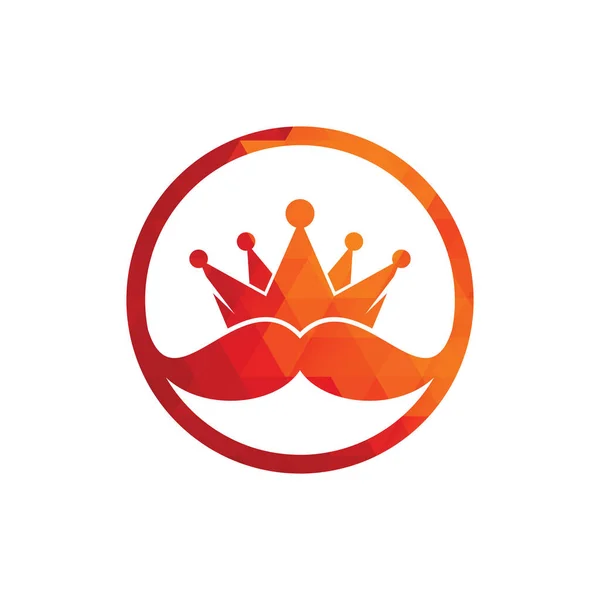 Snorren Koning Vector Logo Ontwerp Elegante Stijlvolle Snorren Kroon Logo — Stockvector