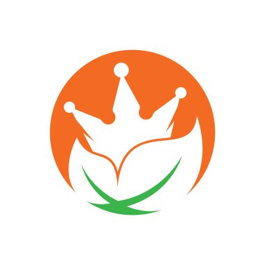 Yaprak kaplaması vektör logosu tasarımı. Yeşil yapraklı taç terapisi şirketi logosu tasarım şablonu.