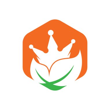 Yaprak kaplaması vektör logosu tasarımı. Yeşil yapraklı taç terapisi şirketi logosu tasarım şablonu.