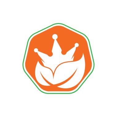 Yaprak kaplaması vektör logosu tasarımı. Yeşil yapraklı taç terapisi şirketi logosu tasarım şablonu.