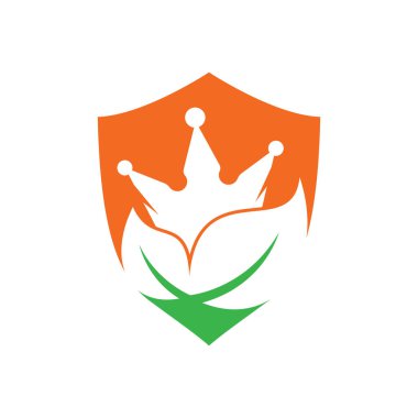 Yaprak kaplaması vektör logosu tasarımı. Yeşil yapraklı taç terapisi şirketi logosu tasarım şablonu.