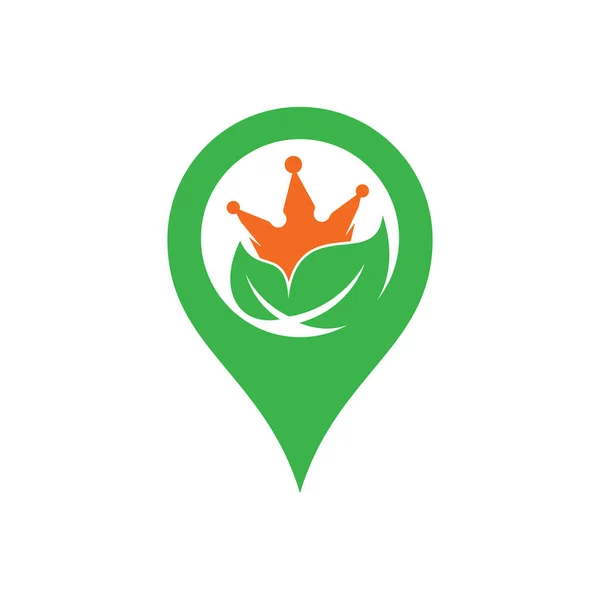 Leaf Fire Gps Shape Concept Vector Logo Design Template Eco — ストックベクタ