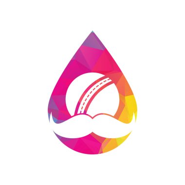 Bıyık cırcırböceği konsept vektör ikonu tasarımı. Güçlü kriket vektör logosu tasarımı.