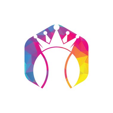 Tenis kralı vektör logosu tasarımı. Tenis topu ve taç simgesi tasarım şablonu.