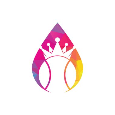 Tenis kralı konsept vektör logosu tasarımı. Tenis topu ve taç simgesi tasarım şablonu.