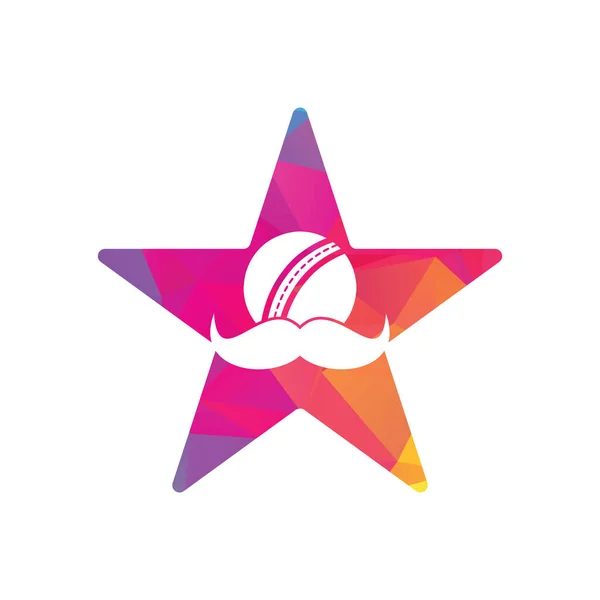 Schnurrbart Cricket Star Form Konzept Vektor Icon Design Starkes Cricket — Stockvektor