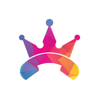 King 'den vektör logosu tasarımı. El seti ve taç simgesi tasarımı.