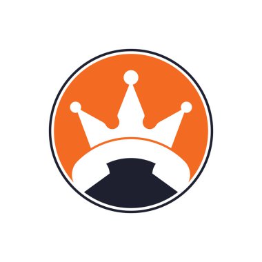 King 'den vektör logosu tasarımı. El seti ve taç simgesi tasarımı.