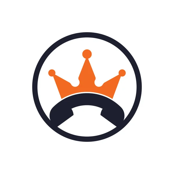 King Call Vector Logo Ontwerp Handset Kroon Pictogram Ontwerp — Stockvector