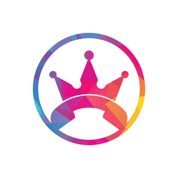 King Llama Diseño Logotipo Vector Diseño Auriculares Corona Icono — Vector de stock