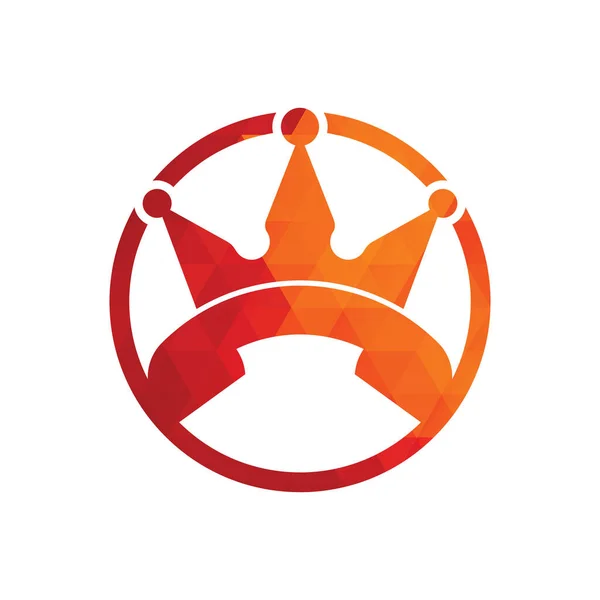 King Call Vector Logo Design Handset Crown Icon Design — Stock Vector
