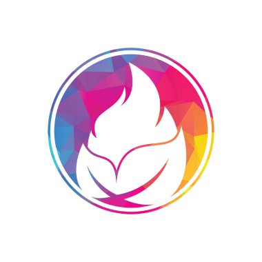 Yaprak ateş vektör logosu tasarım şablonu. Çevre yeşili alternatif enerji logosu tasarım şablonu.