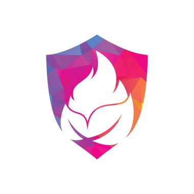 Yaprak ateş vektör logosu tasarım şablonu. Çevre yeşili alternatif enerji logosu tasarım şablonu.