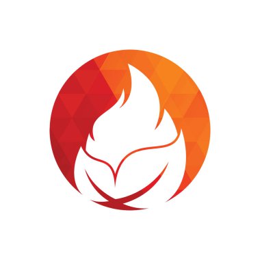 Yaprak ateş vektör logosu tasarım şablonu. Çevre yeşili alternatif enerji logosu tasarım şablonu.