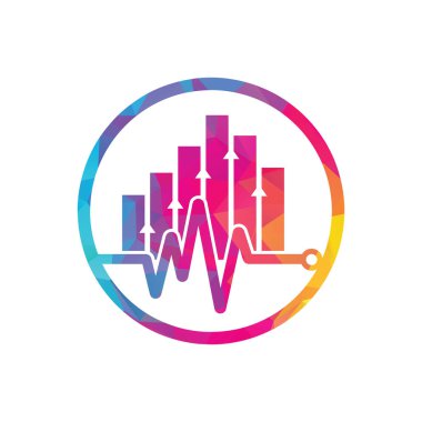 Mali nabız logosu. Kalp atışı finans logo tasarımı ikonu. istatistik titreşim logo tasarım şablonu.