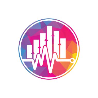 Mali nabız logosu. Kalp atışı finans logo tasarımı ikonu. istatistik titreşim logo tasarım şablonu.