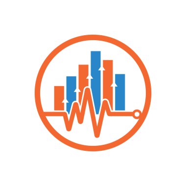 Mali nabız logosu. Kalp atışı finans logo tasarımı ikonu. istatistik titreşim logo tasarım şablonu.