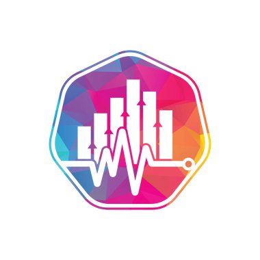 Mali nabız logosu. Kalp atışı finans logo tasarımı ikonu. istatistik titreşim logo tasarım şablonu.