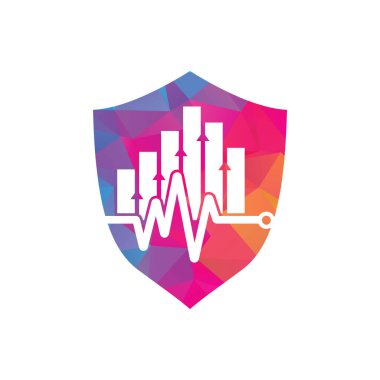 Mali nabız logosu. Kalp atışı finans logo tasarımı ikonu. istatistik titreşim logo tasarım şablonu.