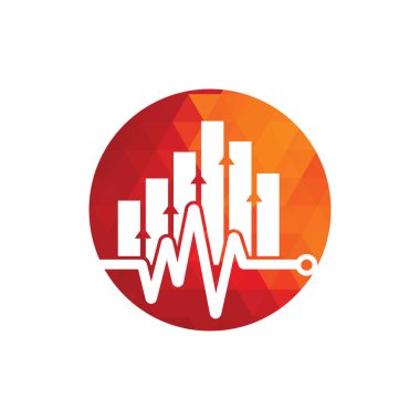 Mali nabız logosu. Kalp atışı finans logo tasarımı ikonu. istatistik titreşim logo tasarım şablonu.