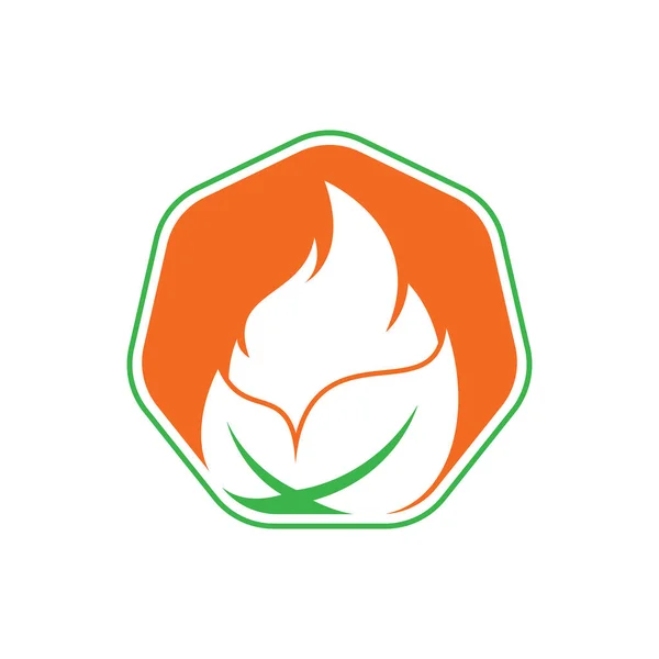 Wzór Logo Wektora Ognia Liści Ekologiczny Wzór Wektora Projektu Logo — Wektor stockowy