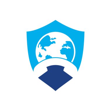 Çağrı ve küre ikonu. Cep telefonu vektör logosuna sahip dünya.