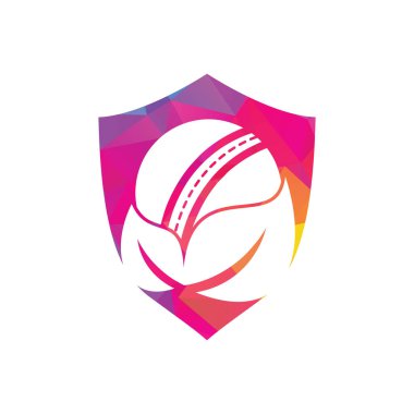 Kriket ve yaprak vektör logosu tasarımı. Eşsiz kriket ve organik logot tasarım şablonu.