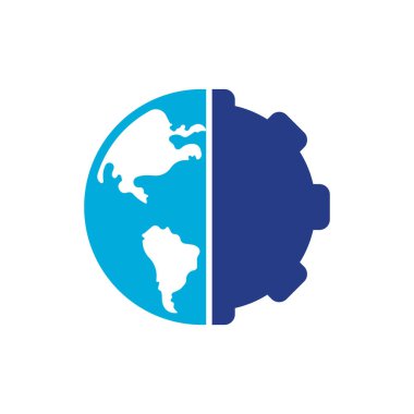 Vites küresel vektör logosu tasarımı. Gezegen simgesi logo tasarım elementi.