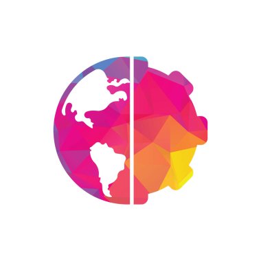 Vites küresel vektör logosu tasarımı. Gezegen simgesi logo tasarım elementi.