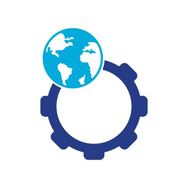 Vites küresel vektör logosu tasarımı. Gezegen simgesi logo tasarım elementi.