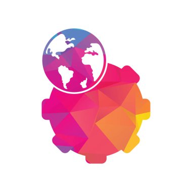 Vites küresel vektör logosu tasarımı. Gezegen simgesi logo tasarım elementi.