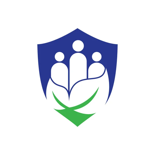 Leaf People Logo Ontwerp Icoon Vector Groene Community Vector Logo — Stockvector