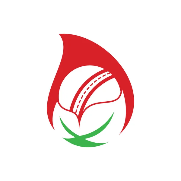 Дизайн Векторного Логотипа Крикетной Капельки Уникальный Шаблон Крикета Органического Логотипа — стоковый вектор