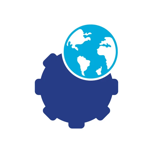 Diseño Global Del Logotipo Del Vector Del Engranaje Engranaje Planeta — Vector de stock