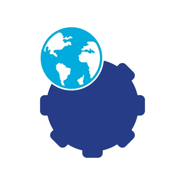 Diseño Global Del Logotipo Del Vector Del Engranaje Engranaje Planeta — Vector de stock