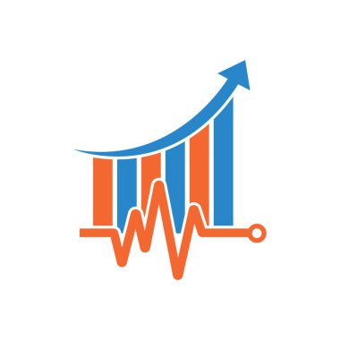 Mali nabız logosu. Kalp atışı finans logo tasarımı ikonu. istatistik titreşim logo tasarım şablonu.