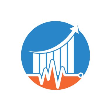 Mali nabız logosu. Kalp atışı finans logo tasarımı ikonu. istatistik titreşim logo tasarım şablonu.