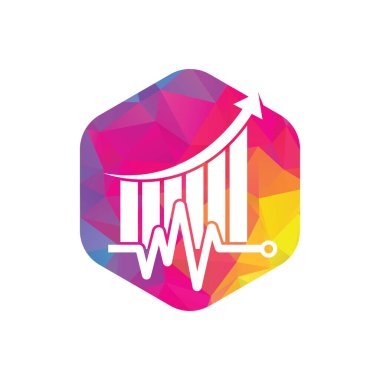 Mali nabız logosu. Kalp atışı finans logo tasarımı ikonu. istatistik titreşim logo tasarım şablonu.